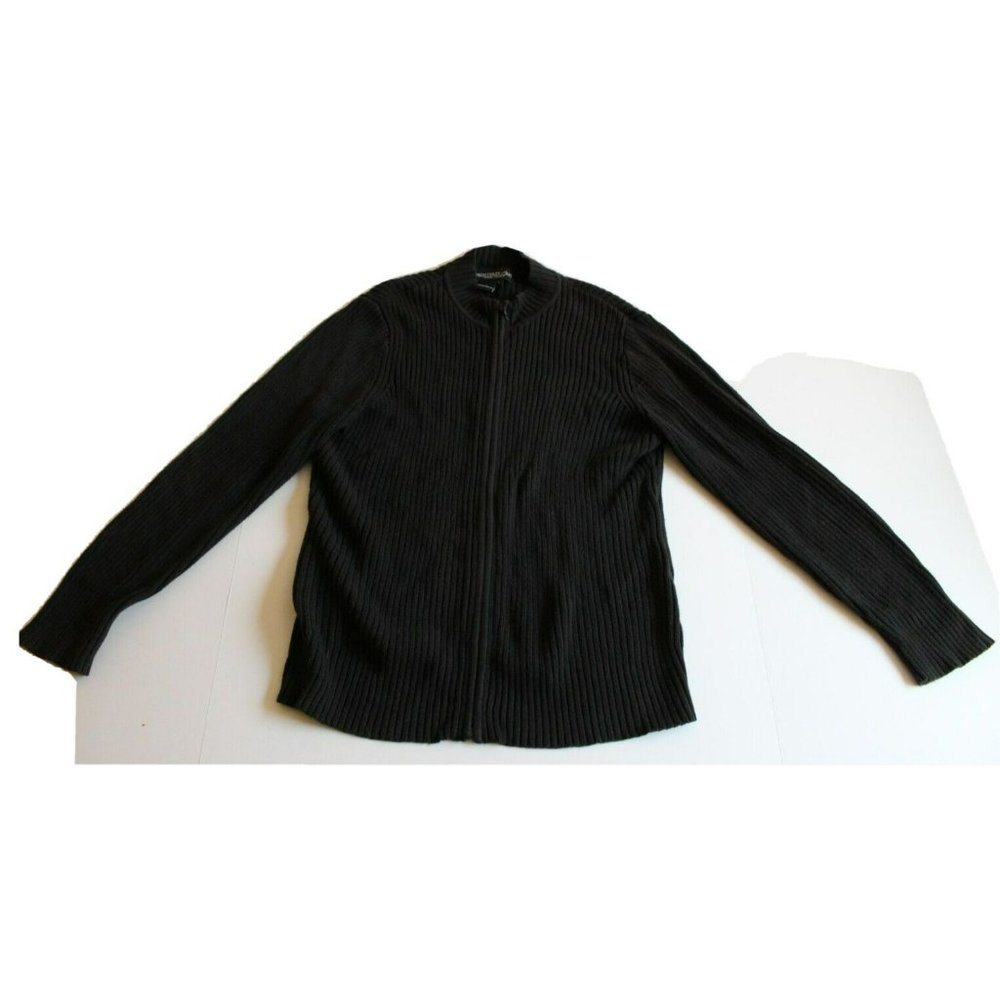 Monterey Bay Clothing Company Womens Full‎ Zip Black Cardigan
